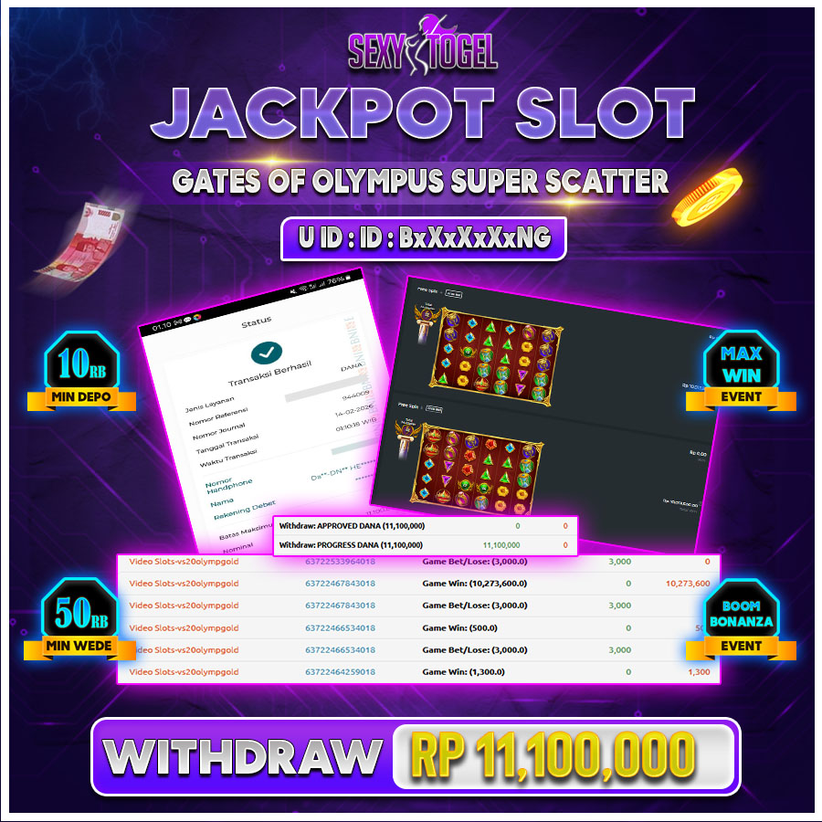 SEXYTOGEL JACKPOT SLOT GATES OF OLYMPUS SUPER SCATTER Rp.11.100.000.,-LUNAS